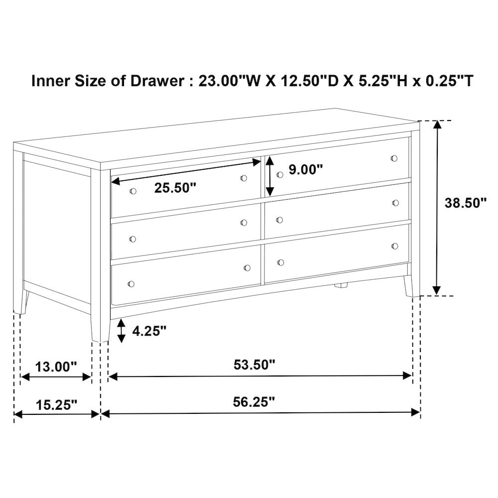 Wilkes 6-drawer Dresser Cabinet Dark Cocoa