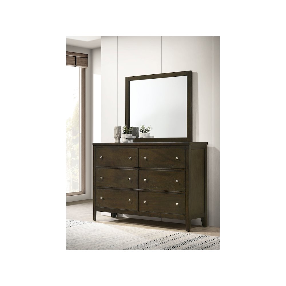 Wilkes 6-drawer Dresser and Mirror Dark Cocoa