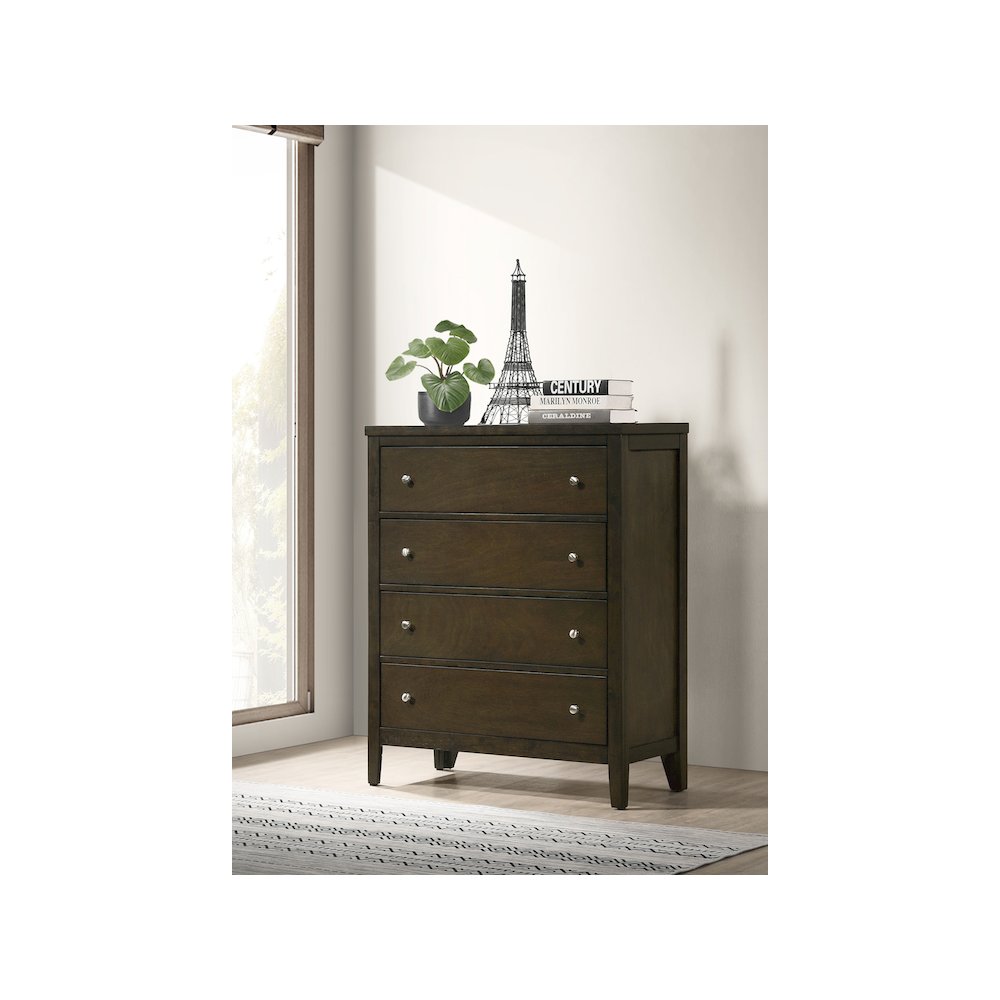 Wilkes 4-drawer Chest of Drawers Dark Cocoa