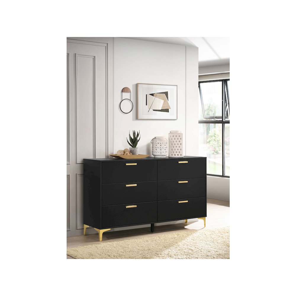 Kendall 6-drawer Dresser Black