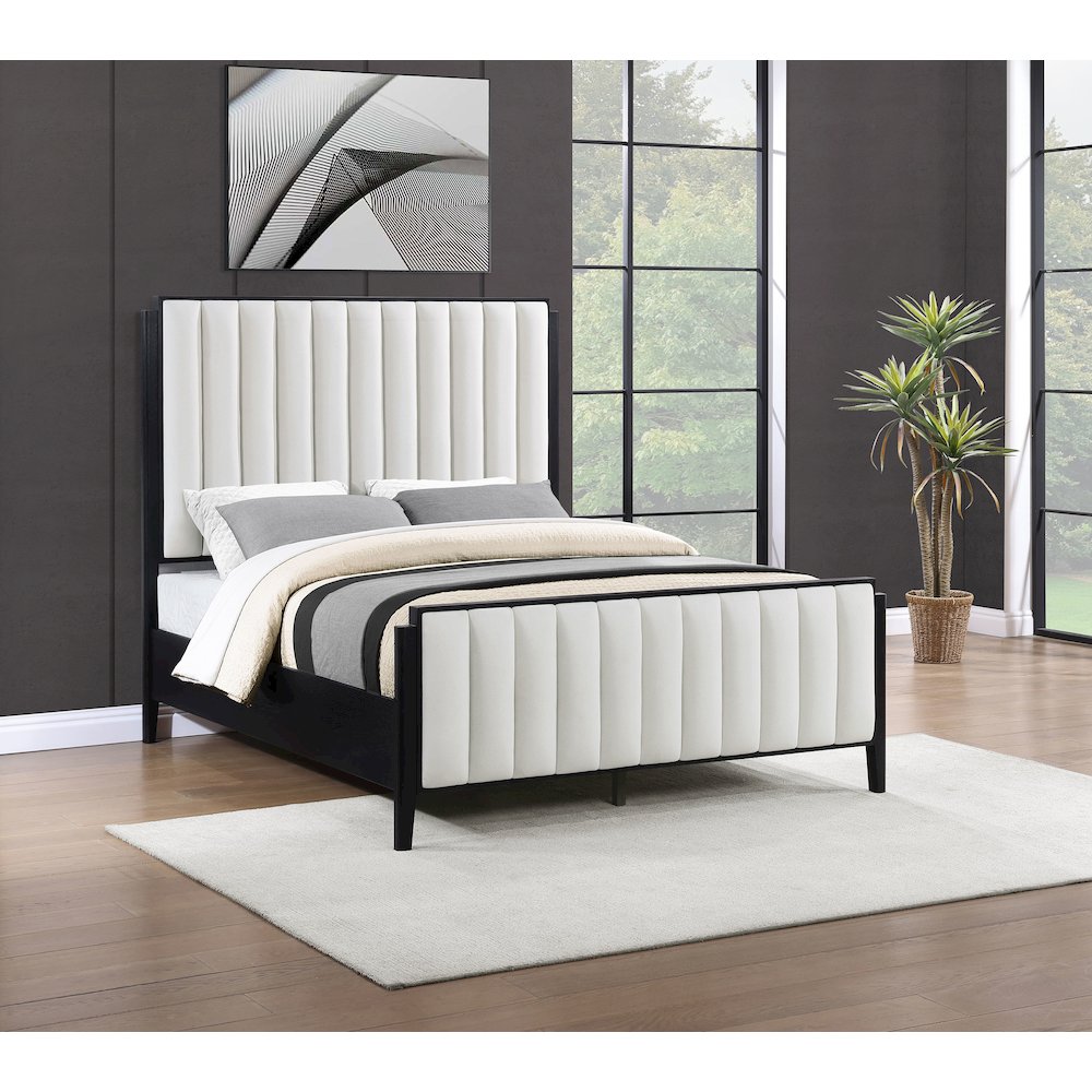 Brookmead 60-inch Upholstered Queen Bed Black