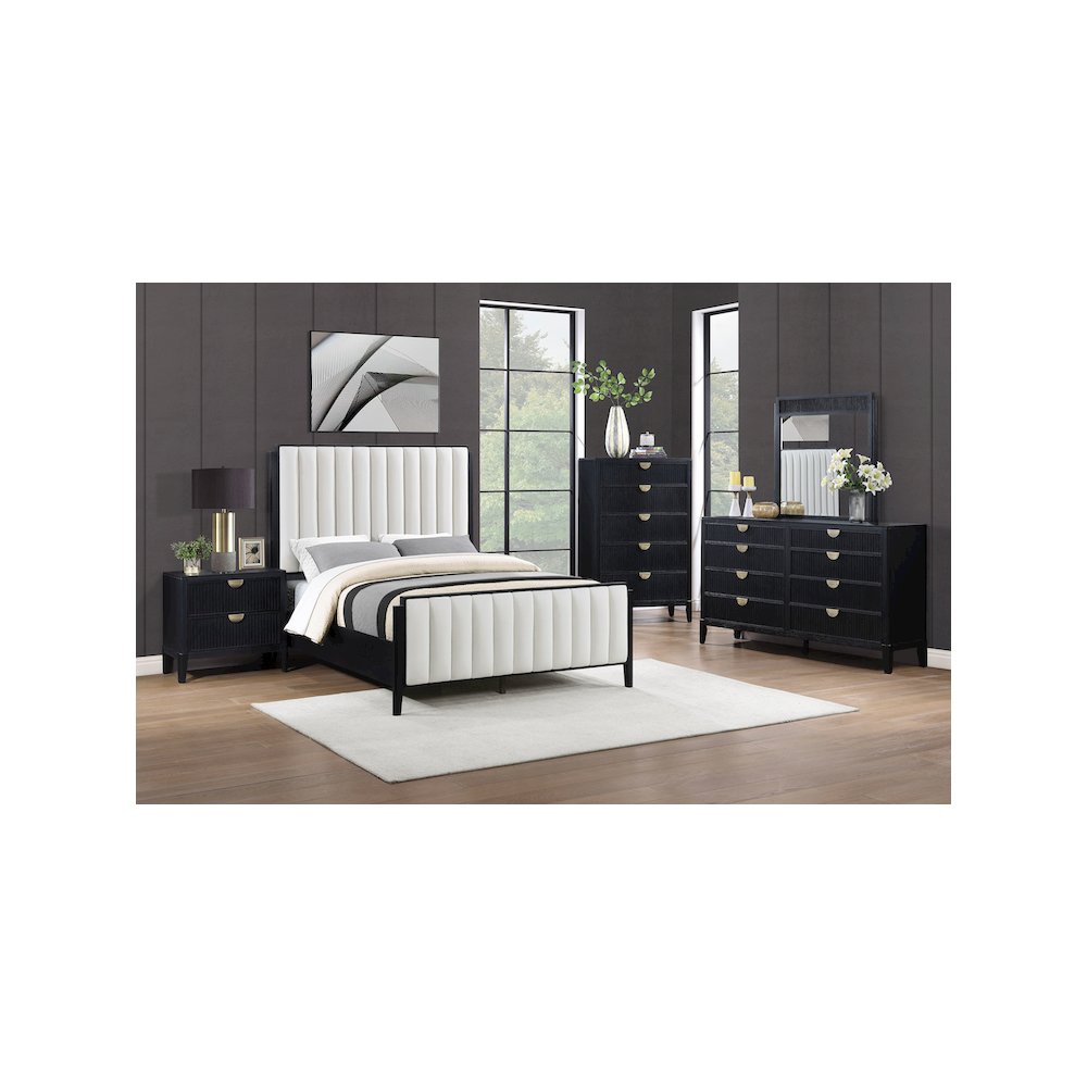 Brookmead 60-inch Upholstered Queen Bed Black