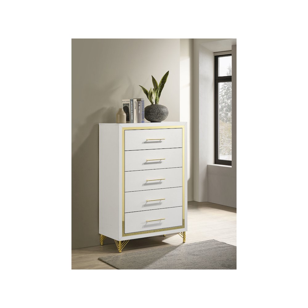 Lucia 5-drawer Bedroom Chest of Drawers White