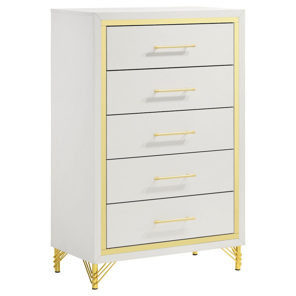 Lucia 5-drawer Bedroom Chest of Drawers White