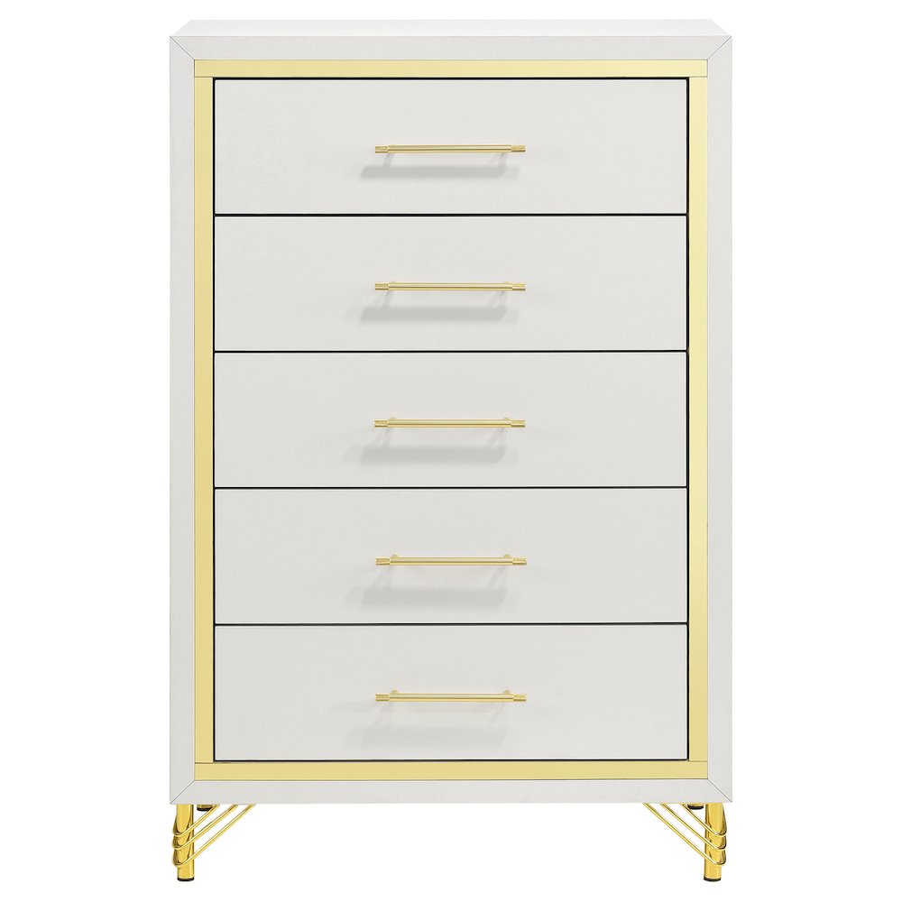 Lucia 5-drawer Bedroom Chest of Drawers White