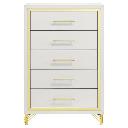Lucia 5-drawer Bedroom Chest of Drawers White