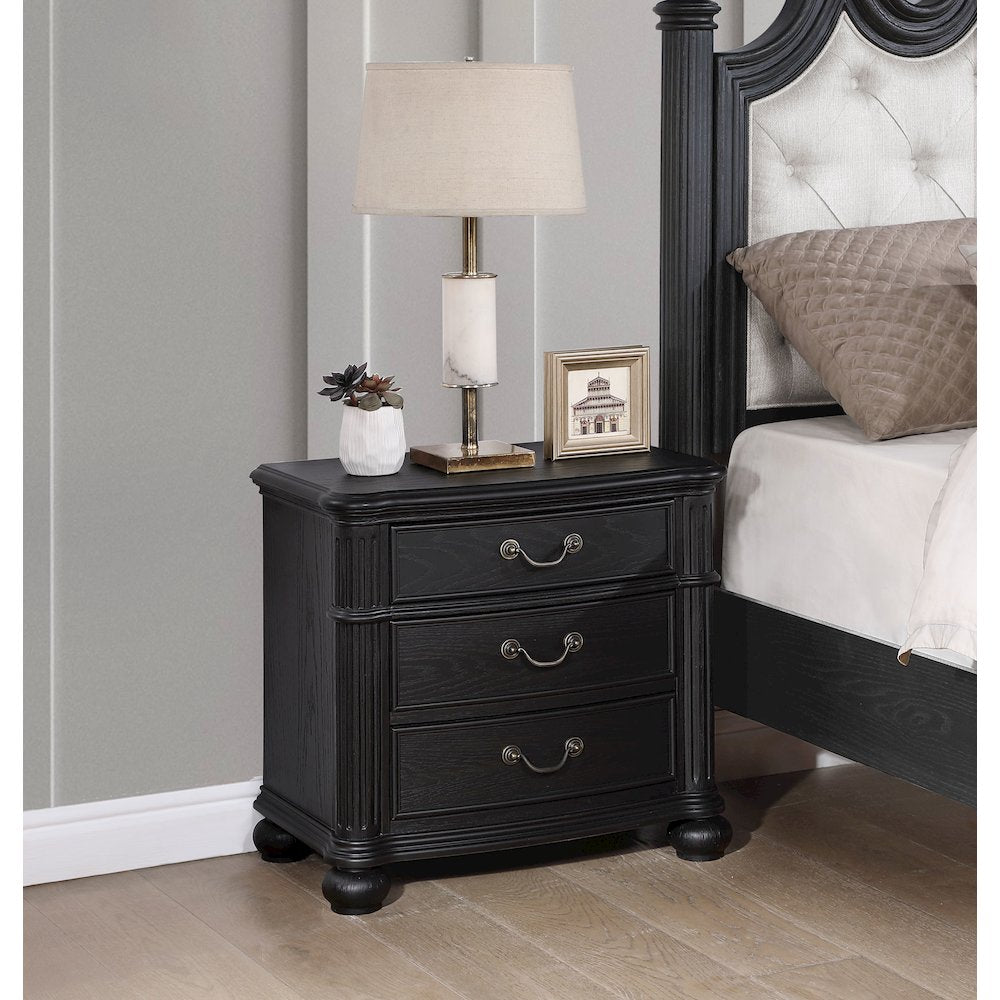 Celina 3-drawer Nightstand Black