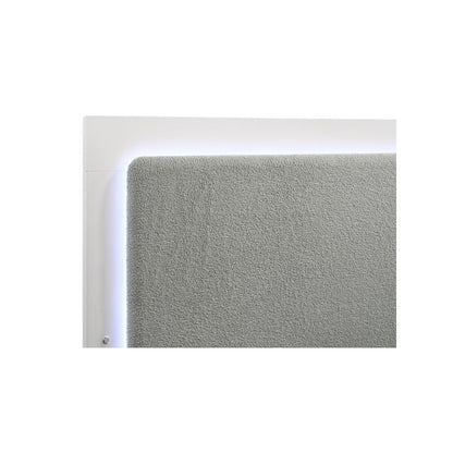 Caraway Wood Eastern King LED Panel Bed White