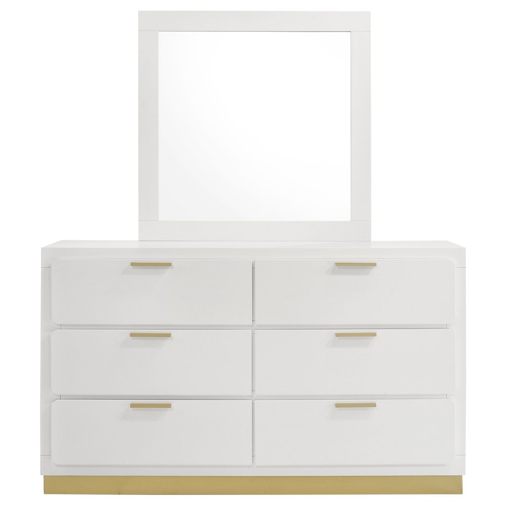 Caraway 6-drawer Dresser with Mirror White