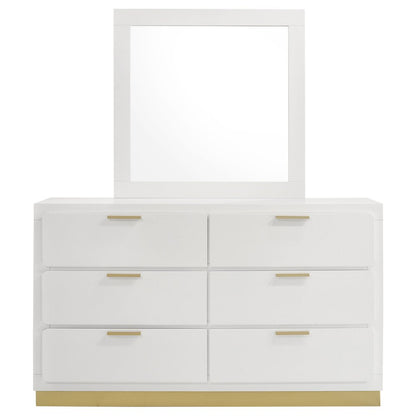 Caraway 6-drawer Dresser with Mirror White