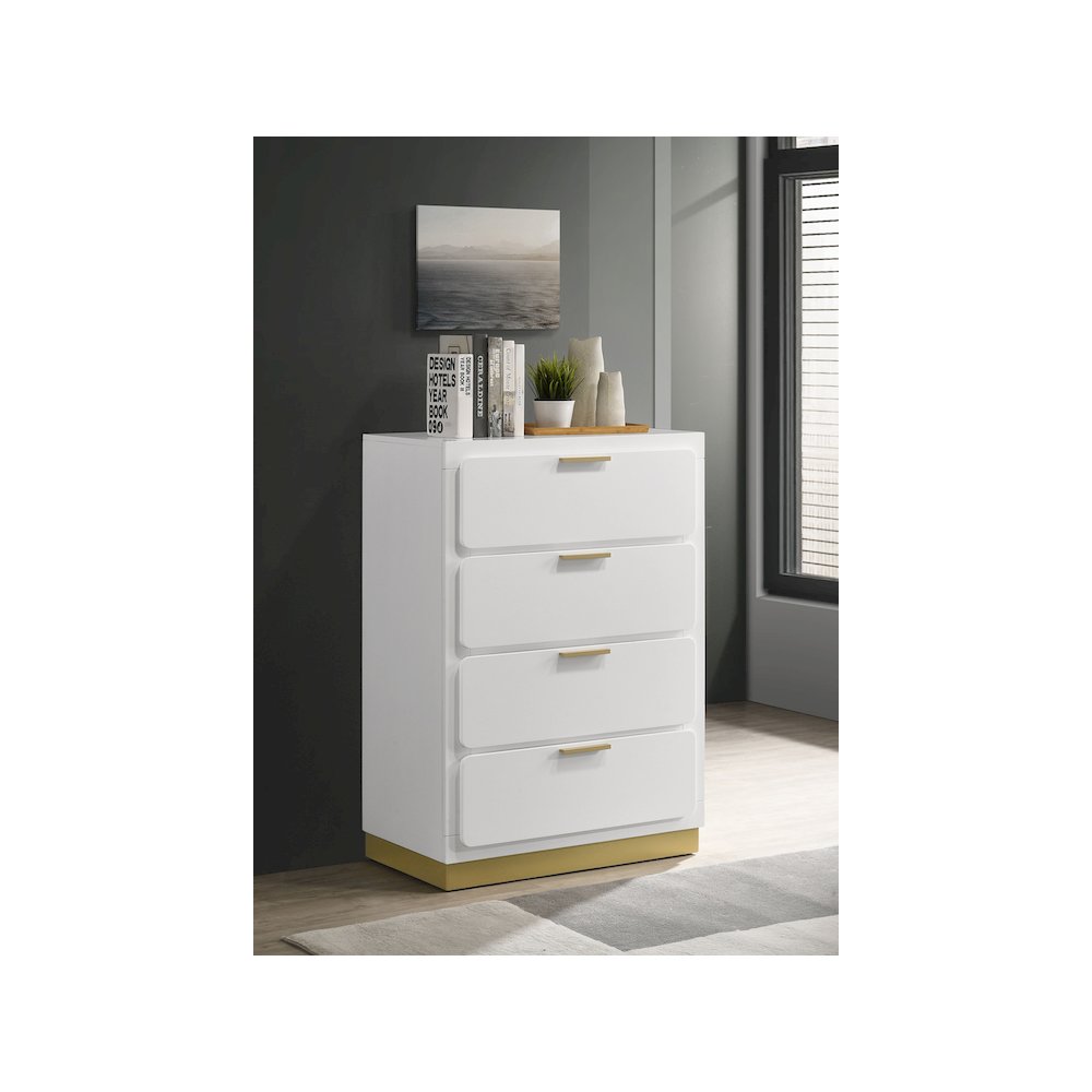 Caraway 4-drawer Bedroom Chest White