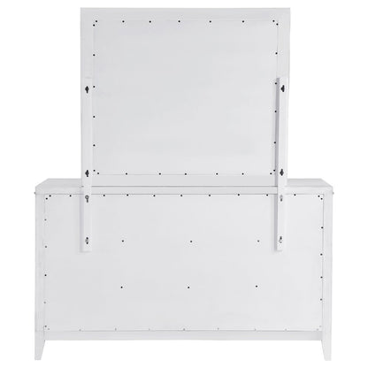 Marielle 6-drawer Dresser with Mirror Distressed White
