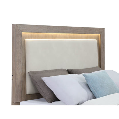 Kenora 56-inch Queen LED Storage Bed Barley Brown