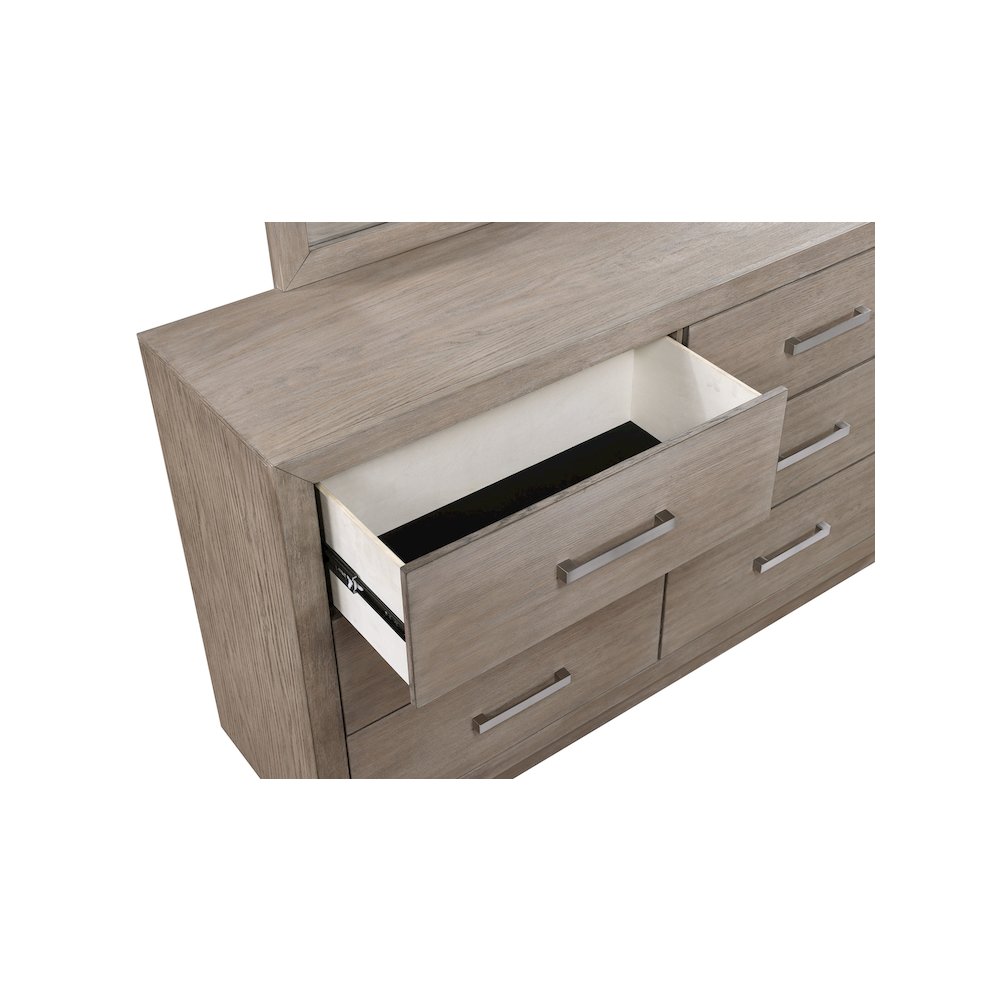Kenora 6-drawer Dresser and Mirror Barley Brown
