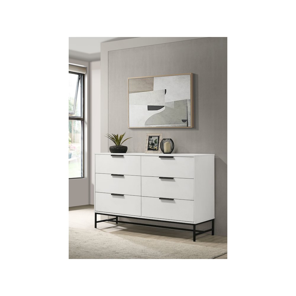 Sonora 6-drawer Bedroom Dresser White
