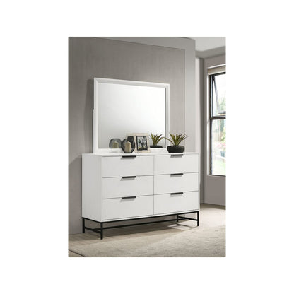 Sonora 6-drawer Dresser with Mirror White