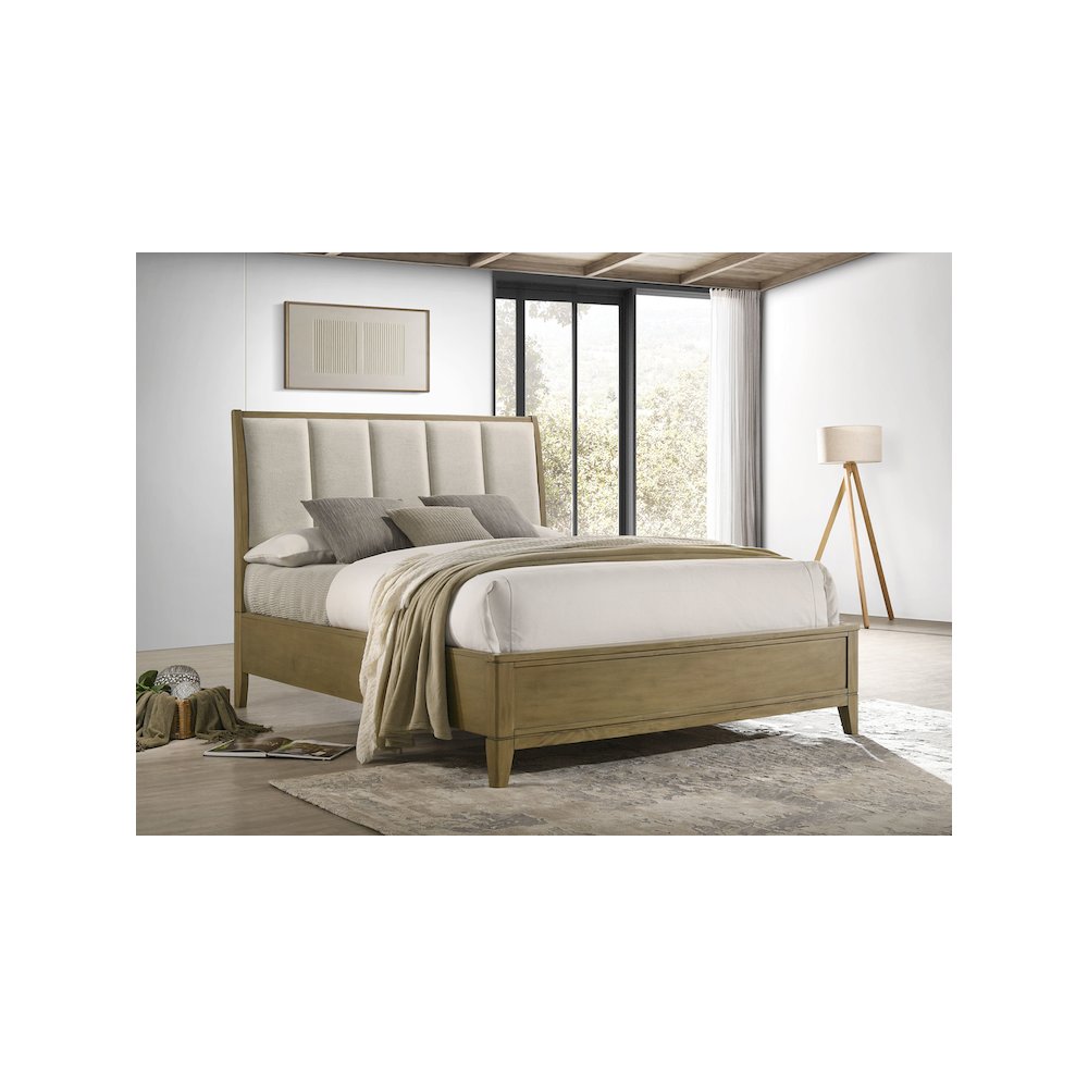 Granada Upholstered Queen Panel Bed Natural Pine