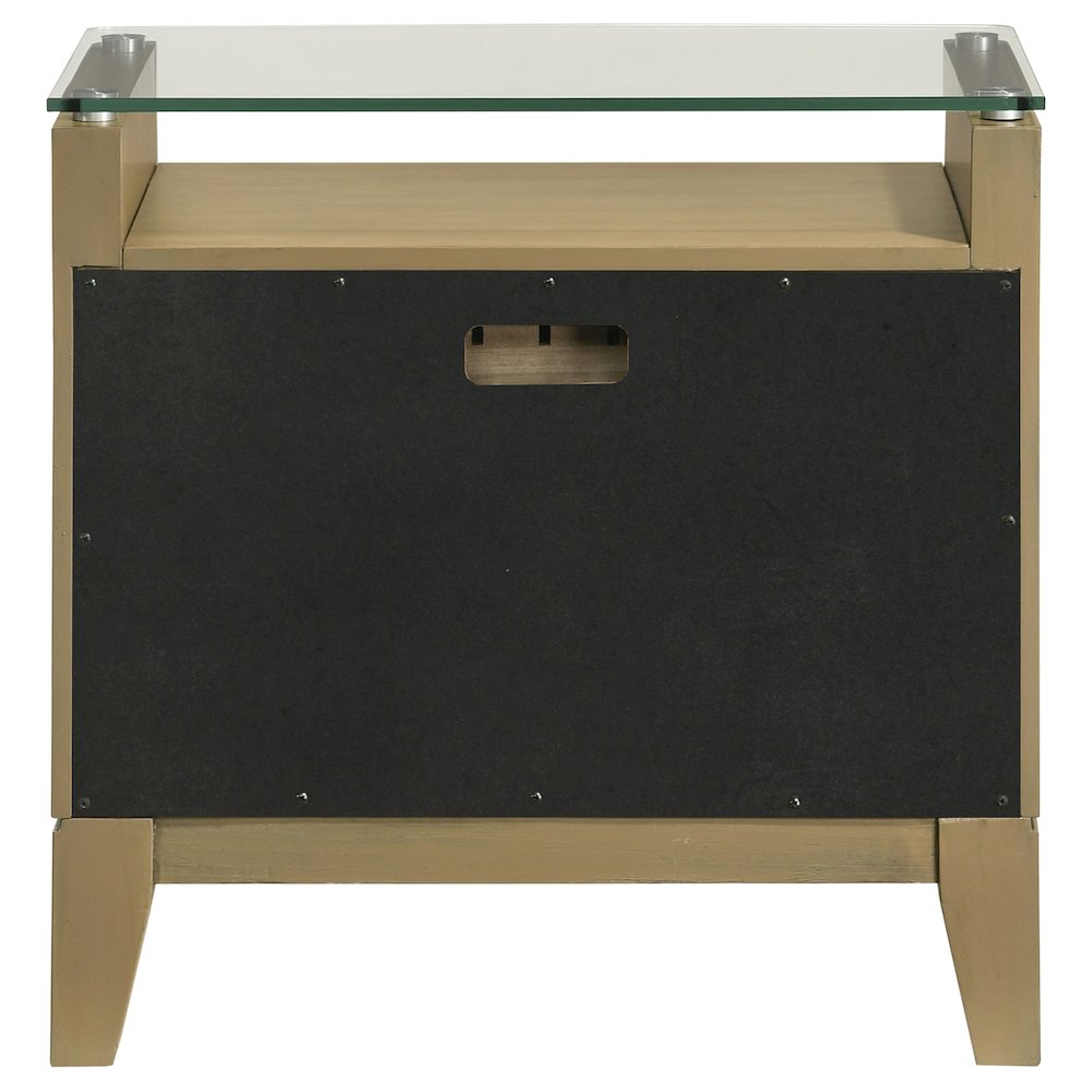 Granada 2-drawer Glass Top Nightstand Natural Pine