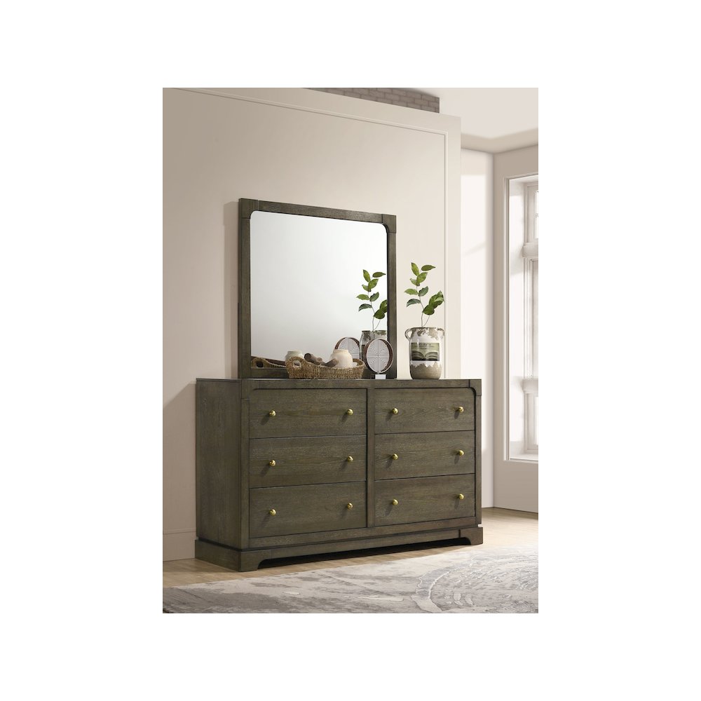Gran Park 6-drawer Dresser and Mirror Dark Cocoa