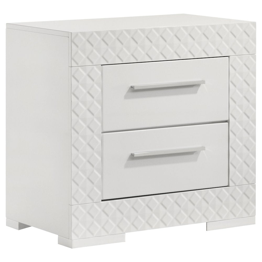 Ives 4-piece Queen Bedroom Set White High Gloss
