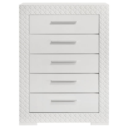 Ives 5-drawer Bedroom Chest of Drawers White High Gloss