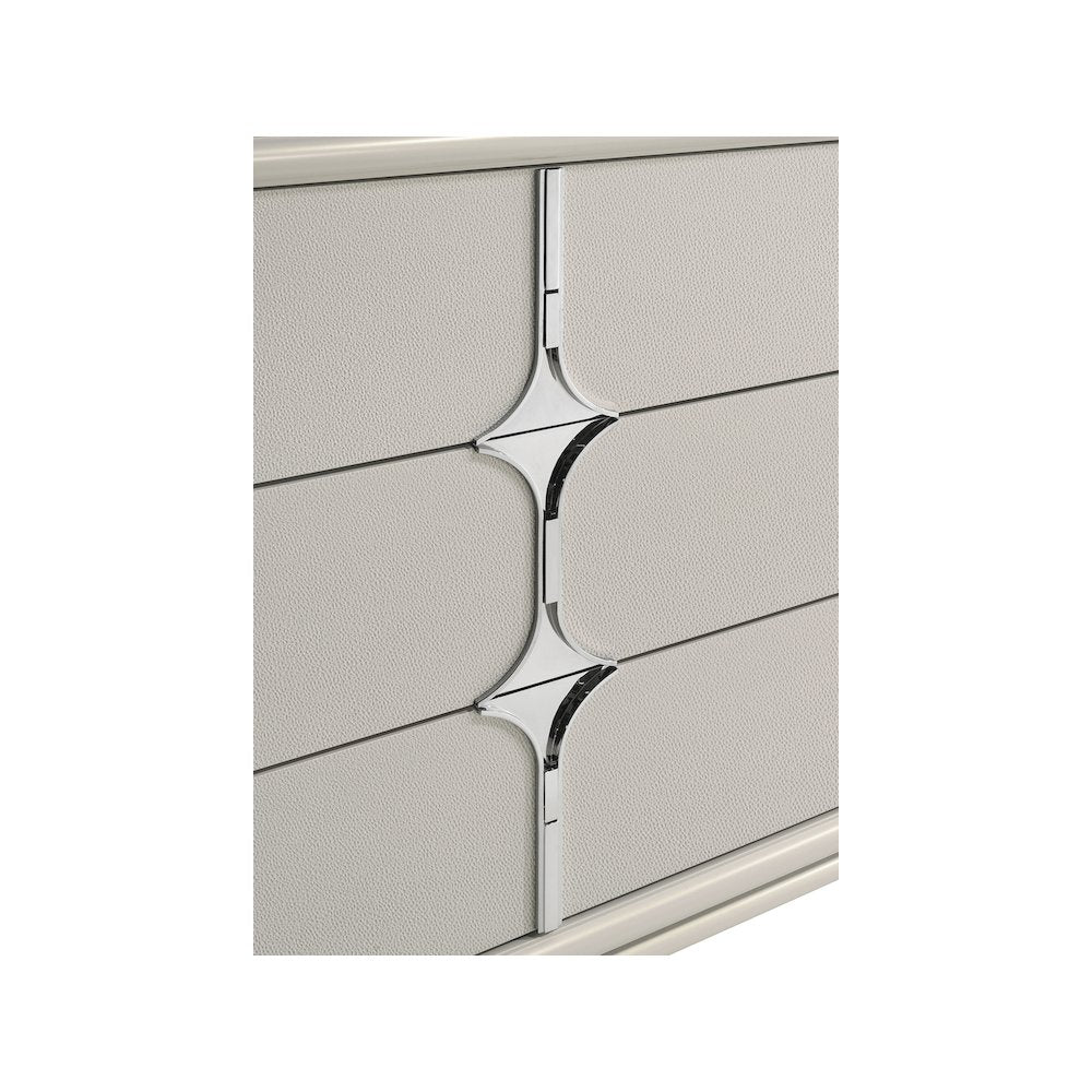 Olivia 6-drawer Dresser Cabinet Pearl White