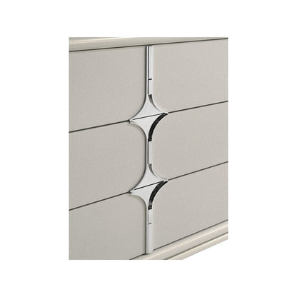 Olivia 6-drawer Dresser and LED Mirror Pearl White