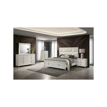 Olivia LED Dresser Mirror Pearl White