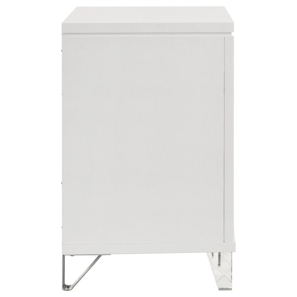 Marmore 2-drawer Nightstand Bedside Table White