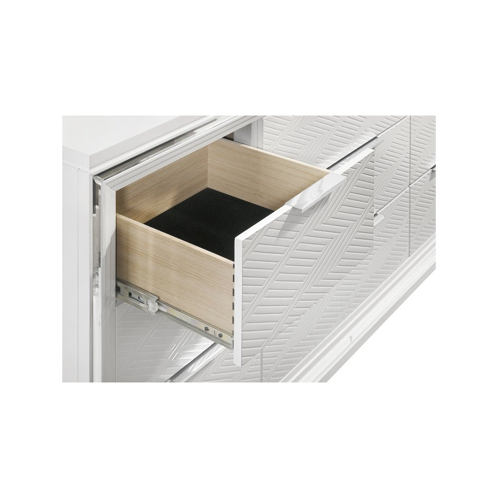 Marmore 9-drawer Dresser and LED Mirror White