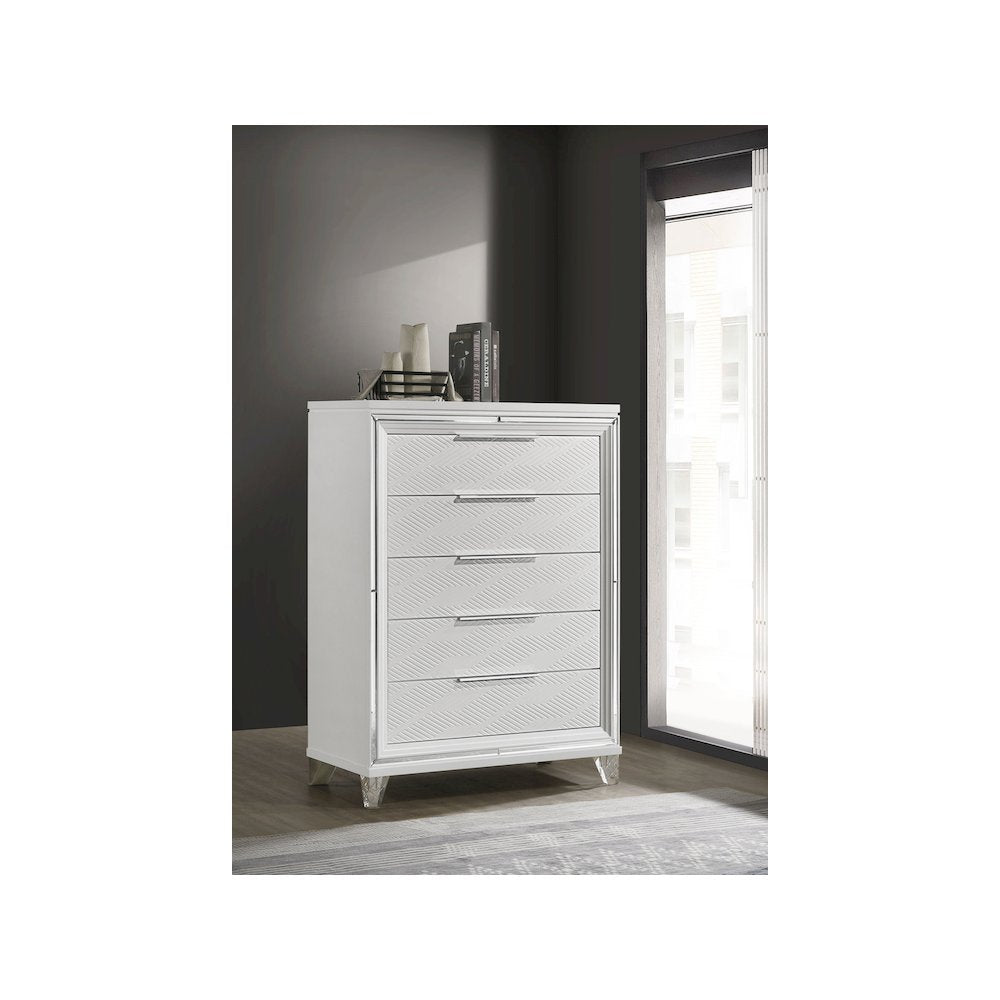 Marmore 5-drawer Bedroom Chest of Drawers White