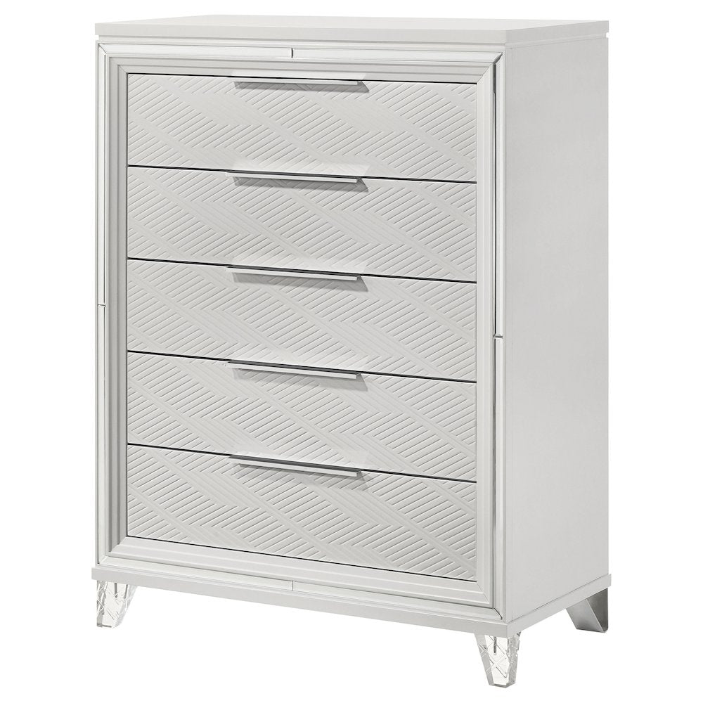 Marmore 5-drawer Bedroom Chest of Drawers White
