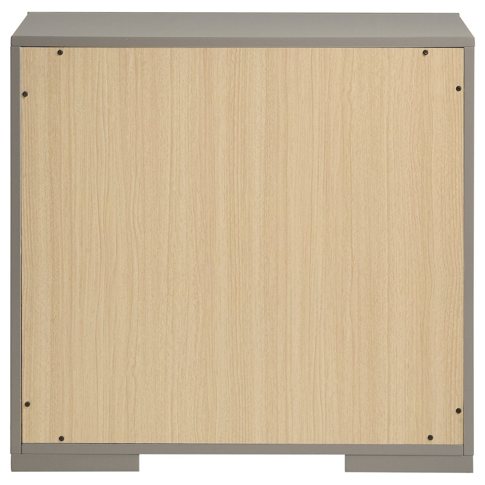 Ives 2-drawer Nightstand Bedside Table Grey High Gloss