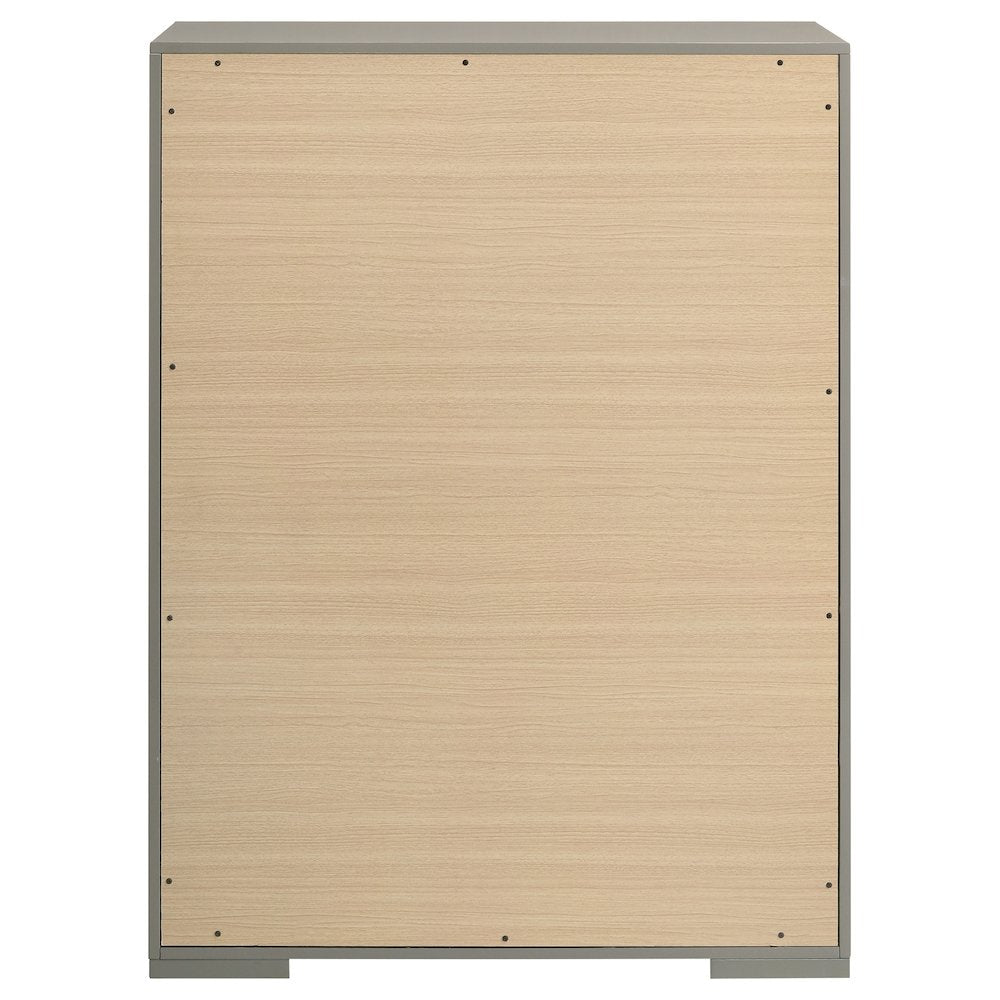 Ives 5-drawer Bedroom Chest of Drawers Grey High Gloss