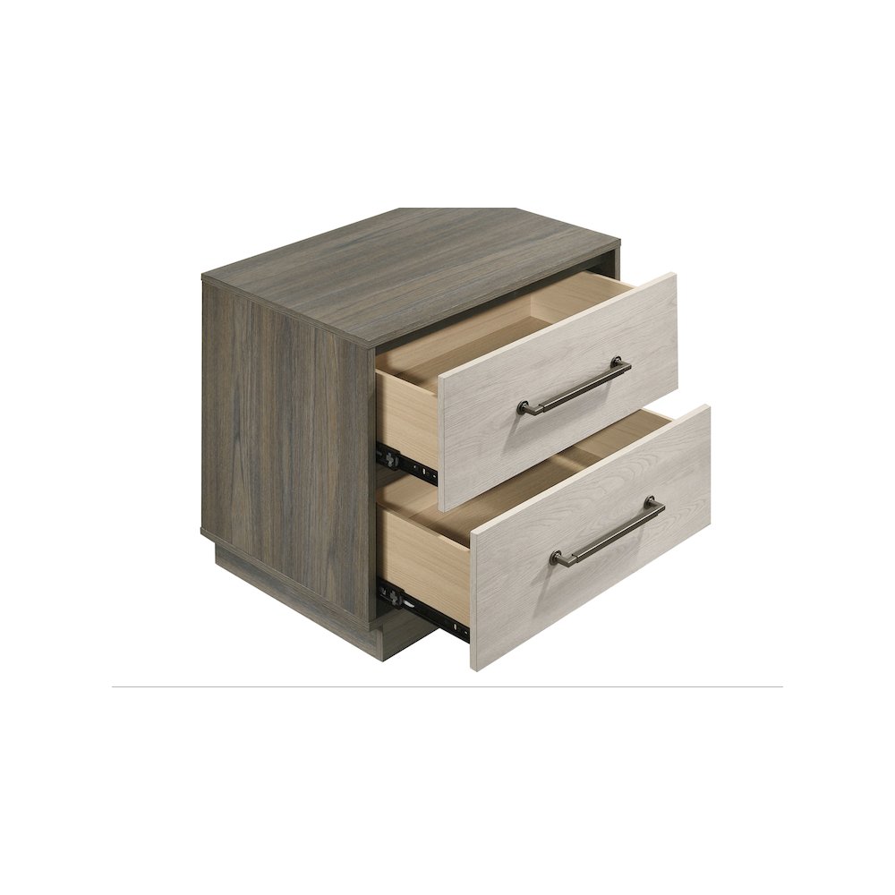 Fenwick 2-drawer Nightstand Bedside Table Grey Oak