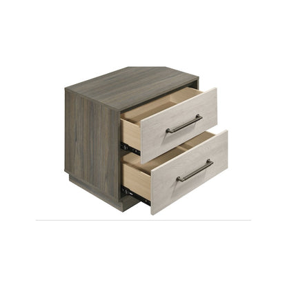 Fenwick 2-drawer Nightstand Bedside Table Grey Oak
