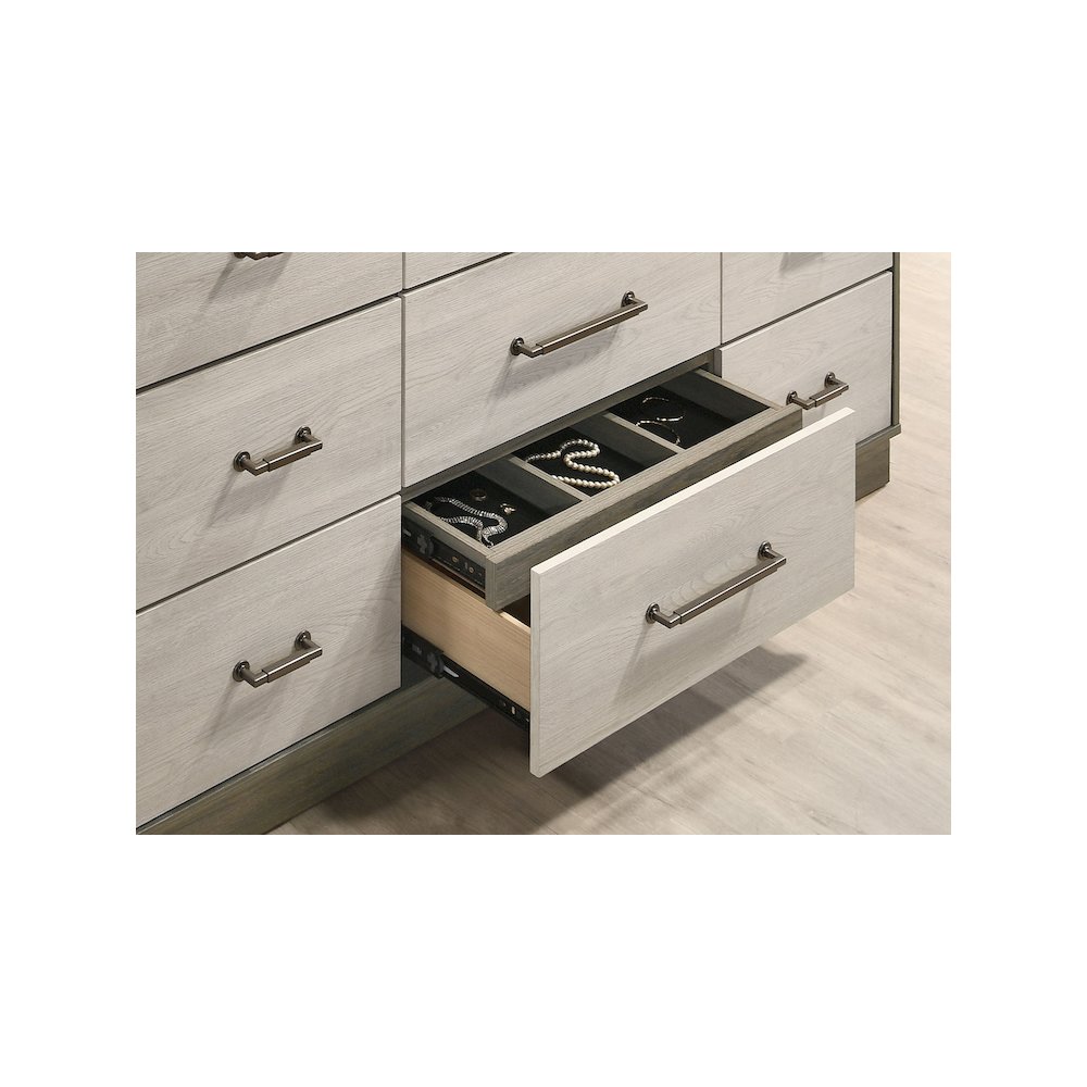 Fenwick 9-drawer Dresser with Mirror Grey Oak