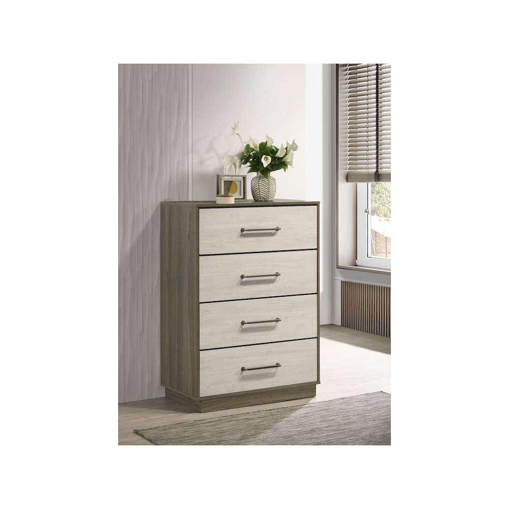 Fenwick 4-drawer Chest of Drawers Grey Oak