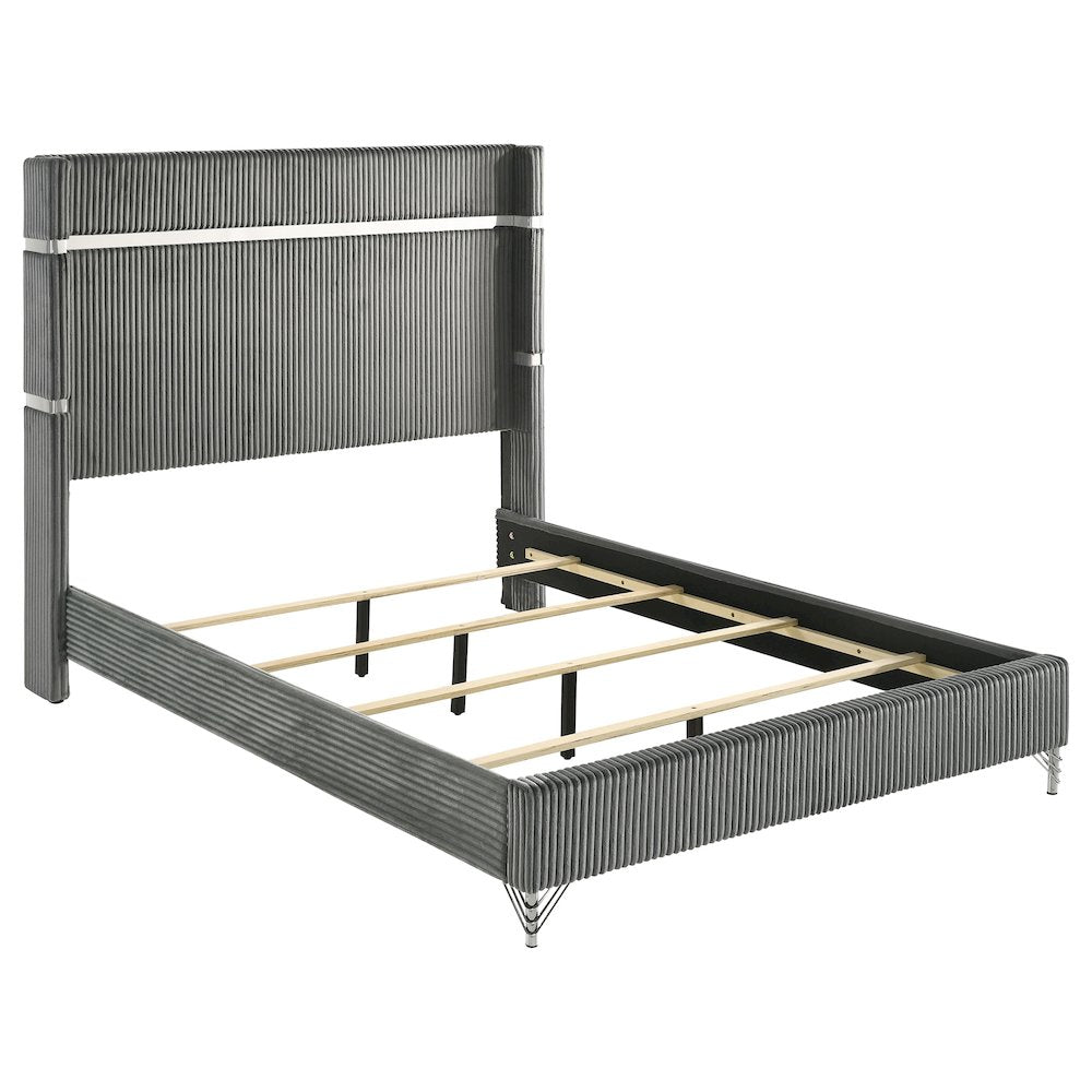 Lucia 5-piece Queen Bedroom Set Grey and Black