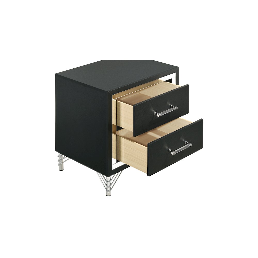 Lucia 2-drawer Nightstand Bedside Table Black