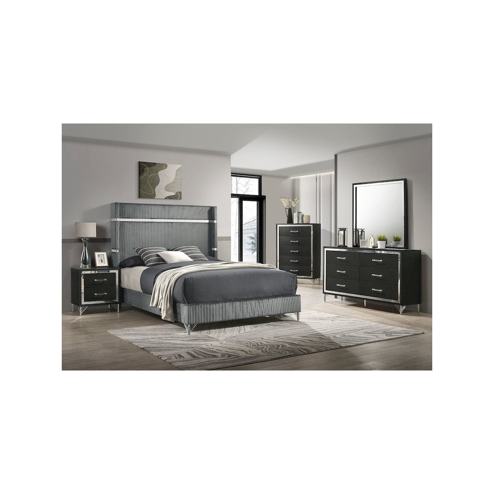 Lucia 5-drawer Bedroom Chest of Drawers Black