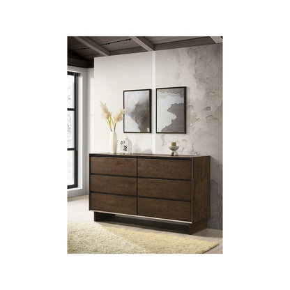 Glenwood 6-drawer Dresser Cabinet Warm Brown