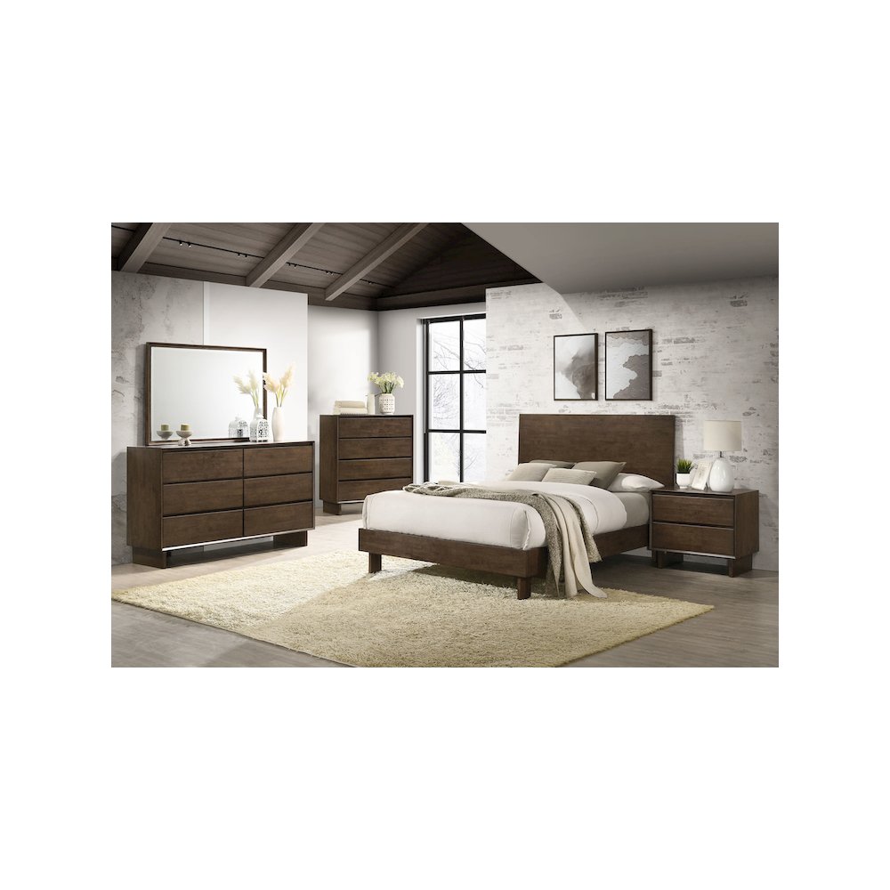 Glenwood 6-drawer Dresser Cabinet Warm Brown