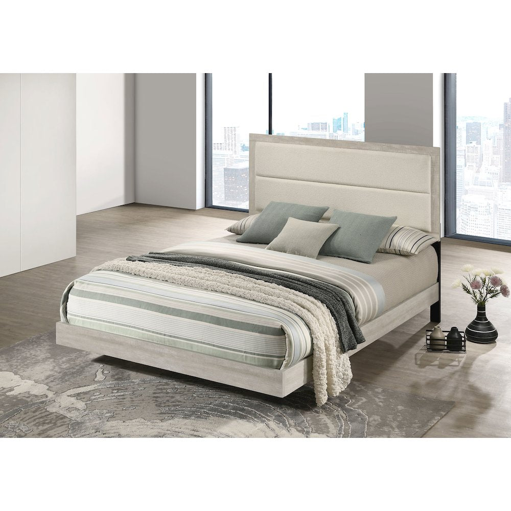 Trenton 54-inch Wood Queen Panel Bed Rustic Cream