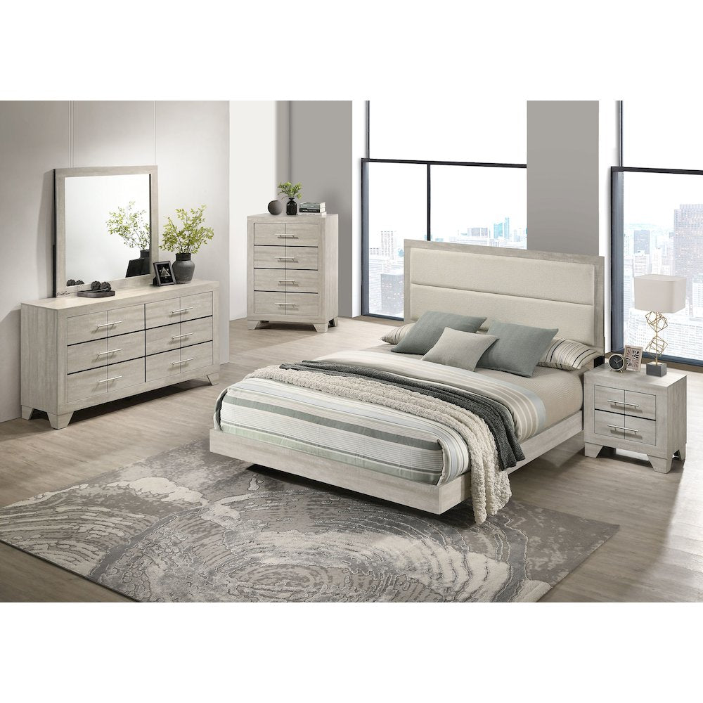Trenton 6-drawer Bedroom Dresser With Mirror Rustic Cream