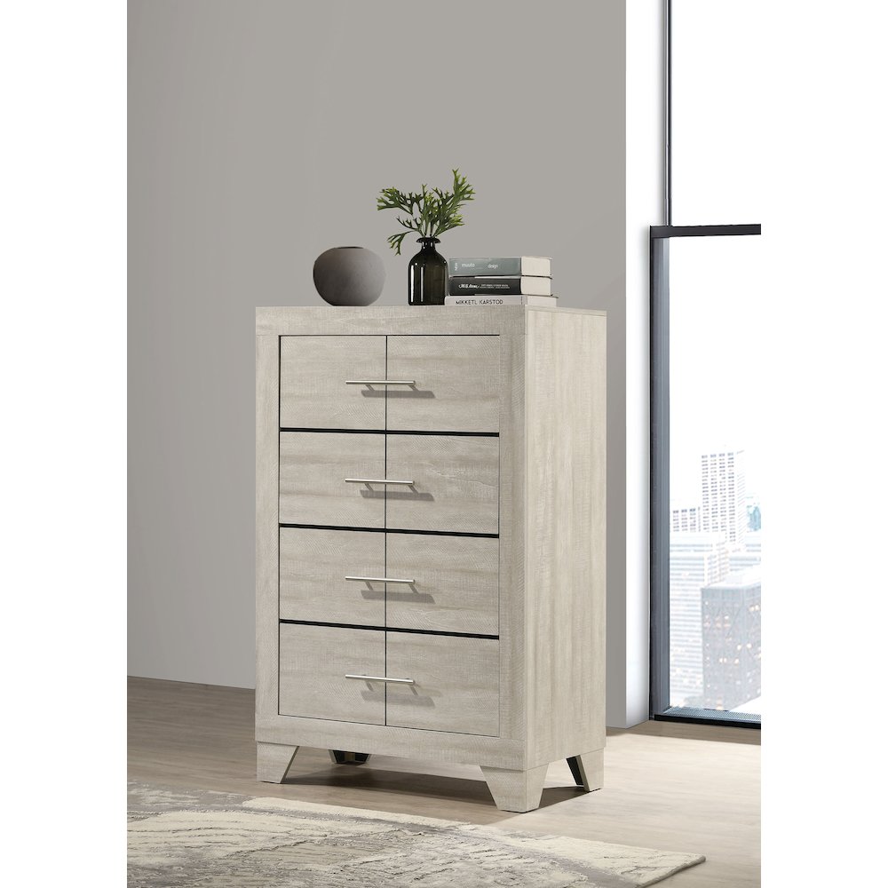 Trenton 4-drawer Bedroom Chest of Drawers Rustic Cream