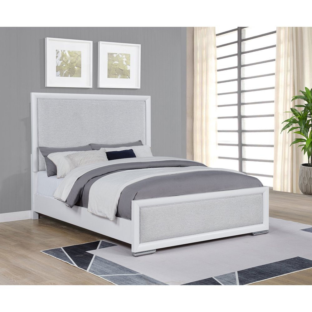 Gracemont 57-inch Queen Panel Bed Grey and White
