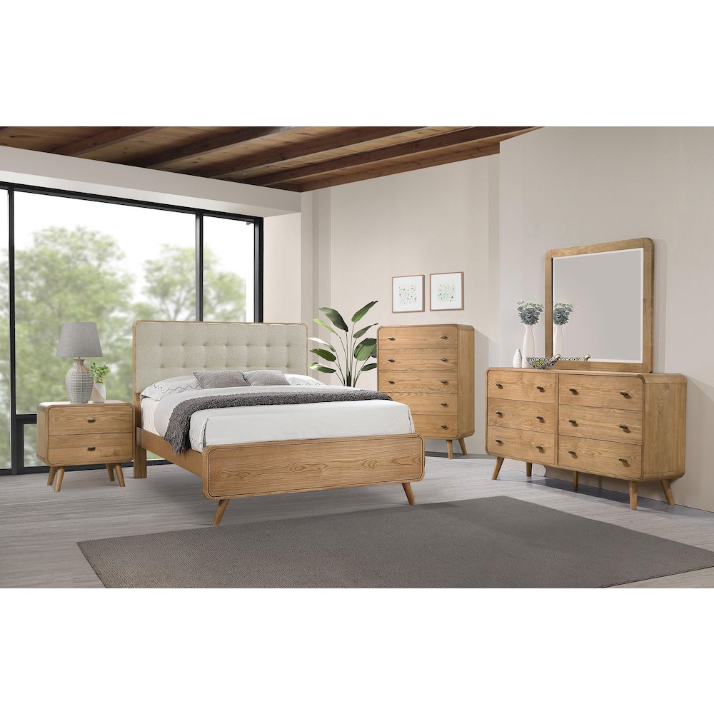Robyn 2-drawer Nightstand Bedside Table Light Ash