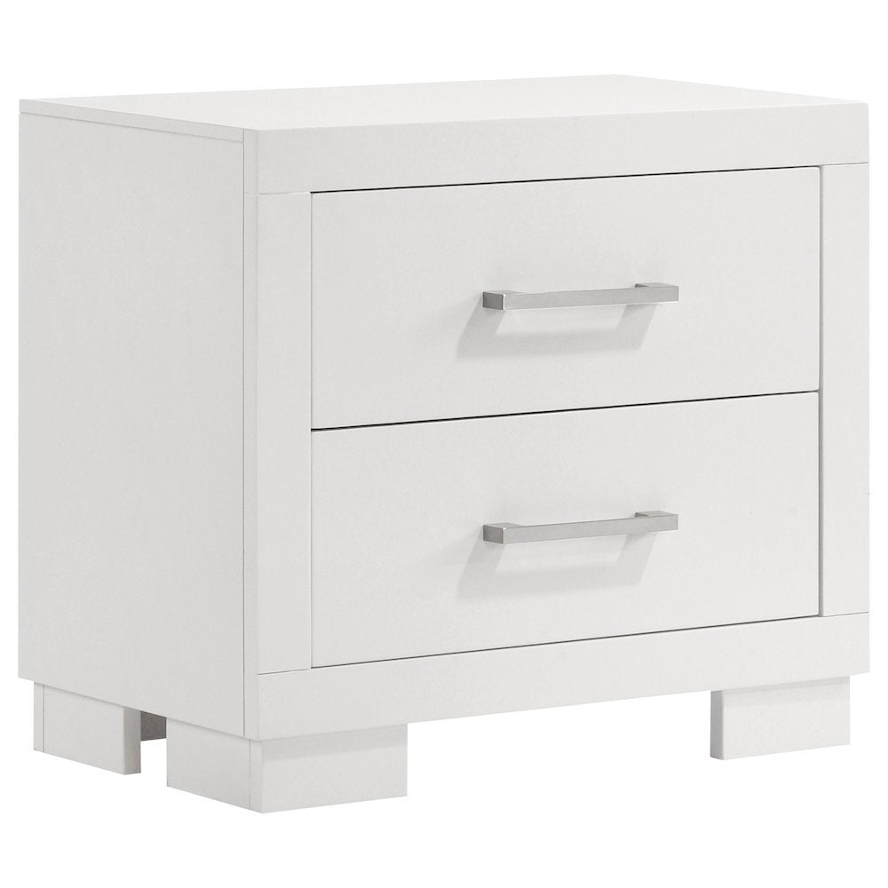 2-Drawer Cream White Nightstand with Elegant Design and Smooth Storage Drawers