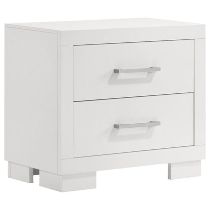 2-Drawer Cream White Nightstand with Elegant Design and Smooth Storage Drawers